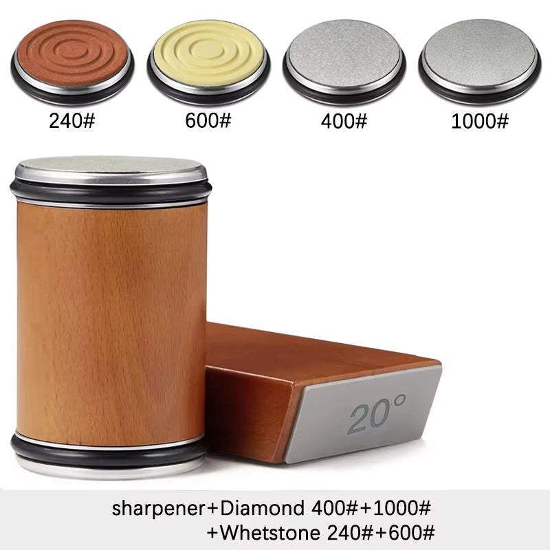 Rolling Knife Sharpener Magnetic Knife Holder Diamond Sharpening Stone Kit with 15 and 20 Degrees Angle Roller Kitchen Accessory