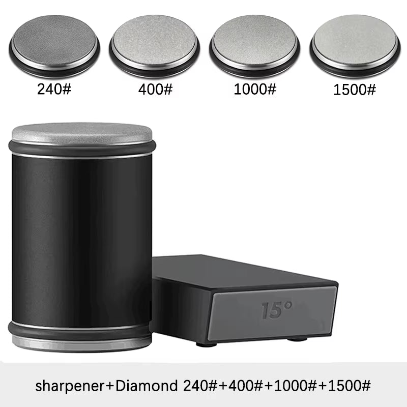 Rolling Knife Sharpener Magnetic Knife Holder Diamond Sharpening Stone Kit with 15 and 20 Degrees Angle Roller Kitchen Accessory