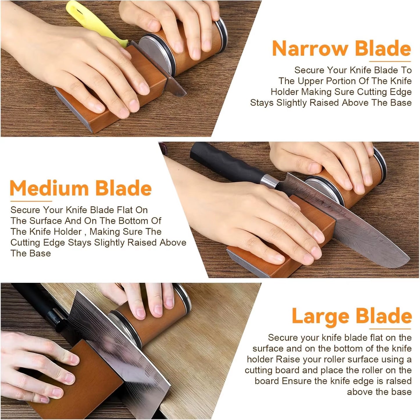 Rolling Knife Sharpener Magnetic Knife Holder Diamond Sharpening Stone Kit with 15 and 20 Degrees Angle Roller Kitchen Accessory