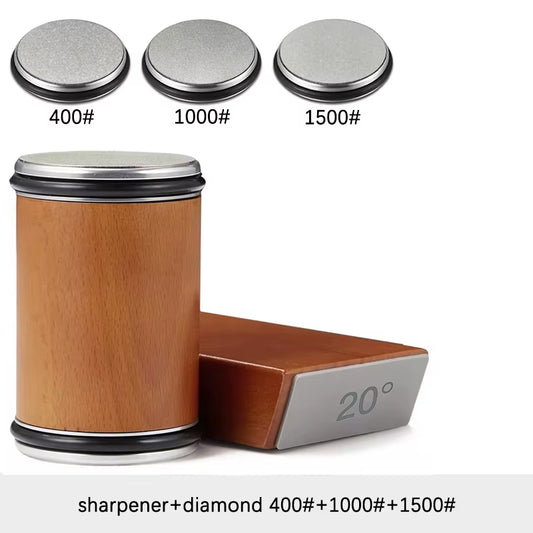 Rolling Knife Sharpener Magnetic Knife Holder Diamond Sharpening Stone Kit with 15 and 20 Degrees Angle Roller Kitchen Accessory