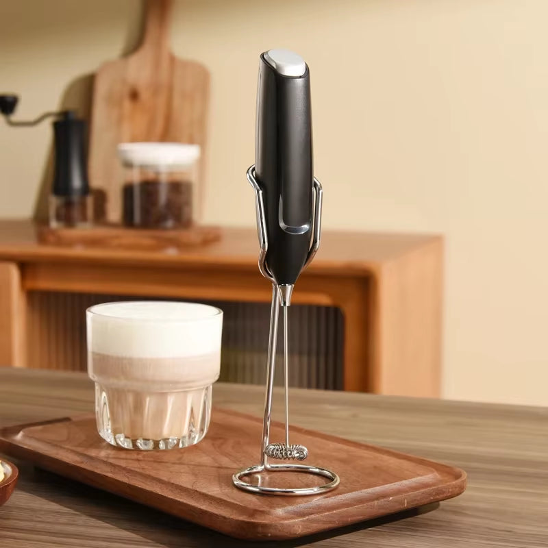 1Pcs Electric Milk Frother Hand Blender Portable Mini Handheld Fast Foamer Coffee Cappuccino Whisk Mixer Food Blender with Stand