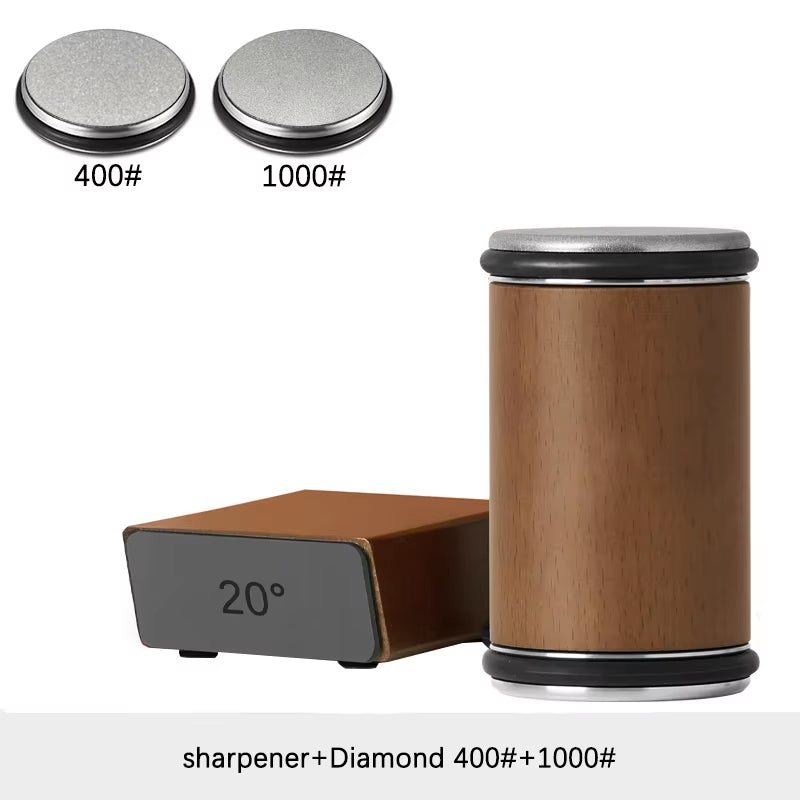 Rolling Knife Sharpener Magnetic Knife Holder Diamond Sharpening Stone Kit with 15 and 20 Degrees Angle Roller Kitchen Accessory