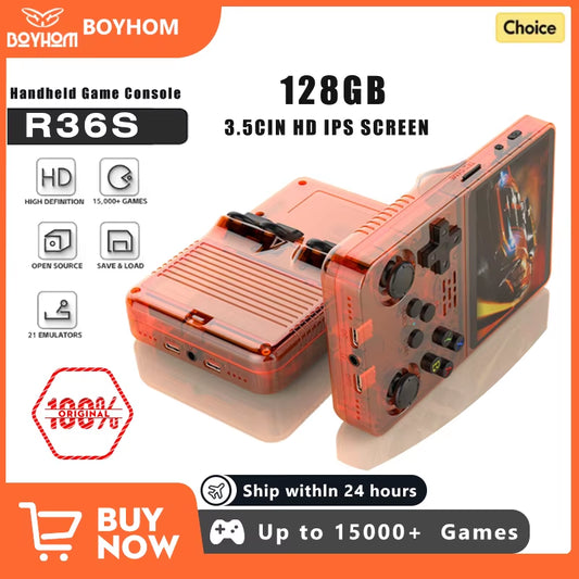 128GB Open Source Portable Video Game Console with Linux OS, 3.5-Inch IPS Display, Includes 64GB of Premium Games