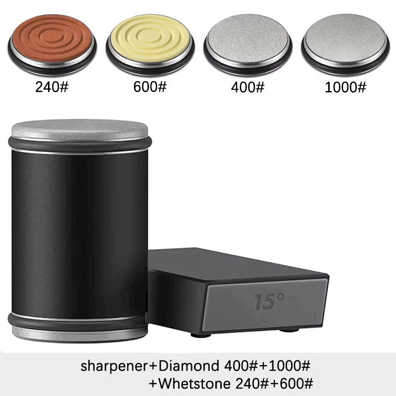 Rolling Knife Sharpener Magnetic Knife Holder Diamond Sharpening Stone Kit with 15 and 20 Degrees Angle Roller Kitchen Accessory