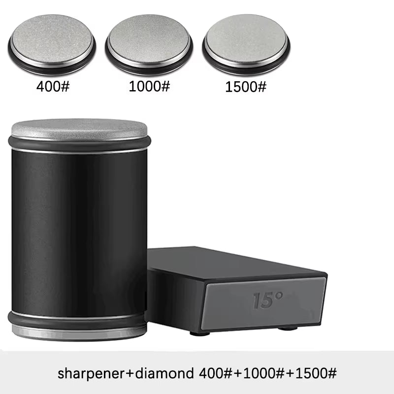 Rolling Knife Sharpener Magnetic Knife Holder Diamond Sharpening Stone Kit with 15 and 20 Degrees Angle Roller Kitchen Accessory